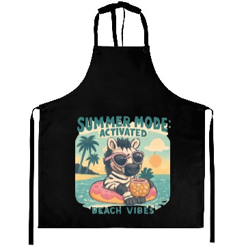 Discover Cool Zebra on Donut Floatie – Summer Vibes Aprons
