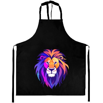 Discover Vibrant Royal Lion Portrait Aprons