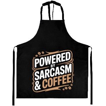 Discover Powered By Sarcasm And Coffee Humorous Design for Aprons
