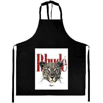 Discover Leopard Face with Bold Red Text Aprons