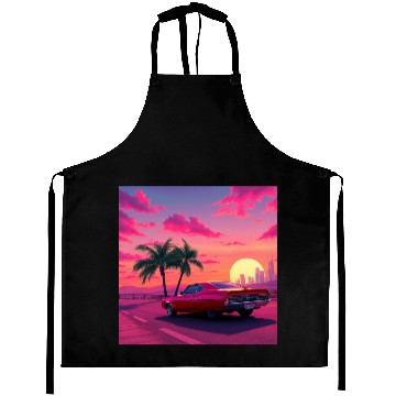 Discover Neon Drift Sunset on the Synthwave Highway Aprons