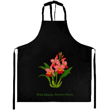Discover Wild Heart Orchid Botanical Design Aprons