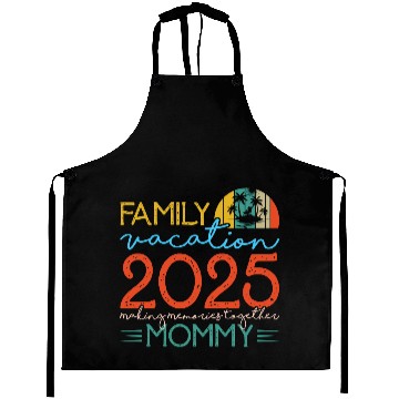 Discover Family Vacation 2025 Tropical Sunset Design Aprons