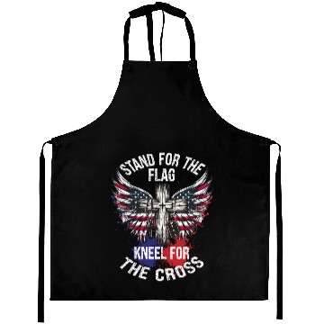 Discover Wings Cross and Flag Patriotic Art Aprons