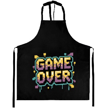 Discover Pixelated Game Over Message Design Aprons