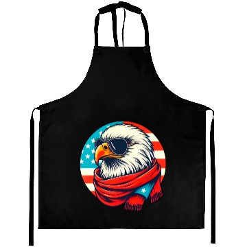 Discover Patriotic Eagle with Sunglasses and Scarf Aprons