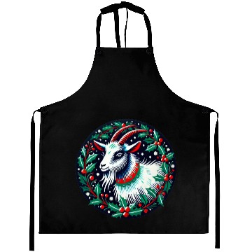 Discover Festive Yule Goat Nordic Holiday Design Aprons