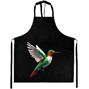 Discover Pixelated Red & Green hummingbird Aprons