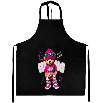 Discover Trendy Teddy Bear Streetwear Design Aprons