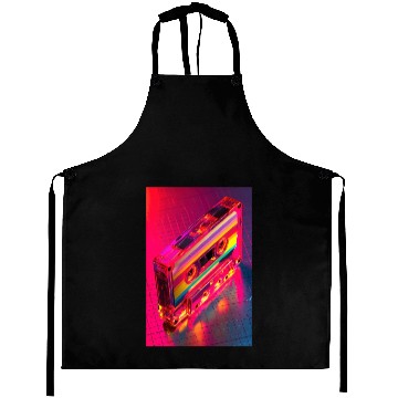 Discover Neon Rainbow Cassette Tape Aprons