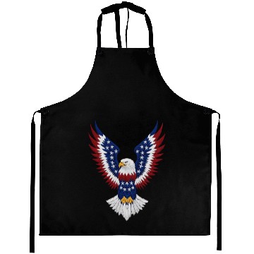 Discover American Bald Eagle with USA Flag Wing Art Design Aprons
