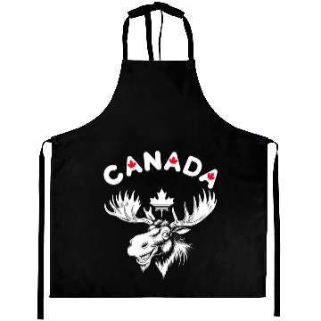 Discover Canadian Moose with Maple Leaf Emblem Aprons