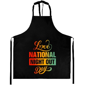 Discover I Love National Night Out Day Aprons