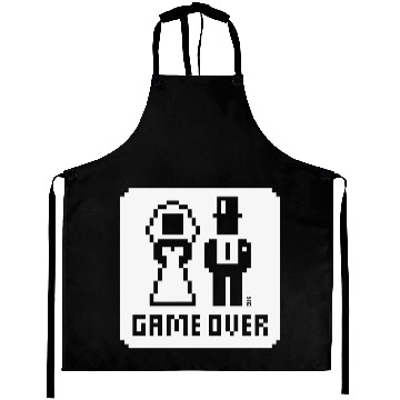 Discover Game Over (Wedding Stag Party Night, Pixel, NEG W) Aprons