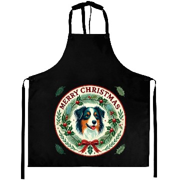 Discover Merry Christmas Australian Shepherd Aprons
