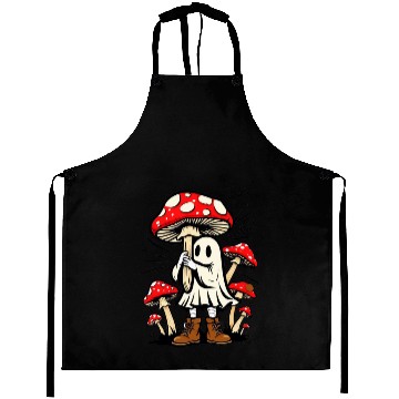 Discover Whimsical Mushroom Ghost Adventure Aprons