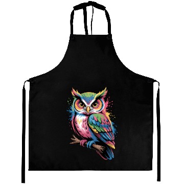 Discover Colorful Owl With Colorful Details Aprons