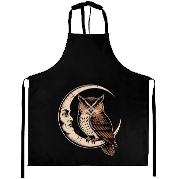 Discover Moon Owl Crescent Aprons