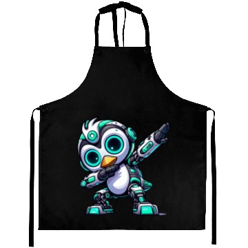 Discover Cool penguin robot cyborg mech astronaut dab Aprons