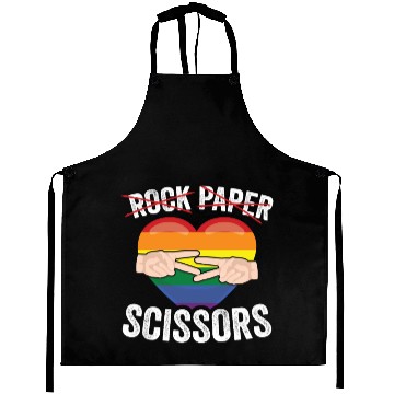 Discover Funny Rock Paper Scissors LGBTQ LGBT Community Aprons