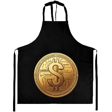 Discover Golden Bitcoin Design Aprons