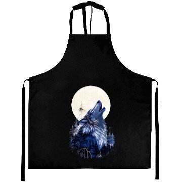 Discover Lunar Howl Forest Mythical Wolf Aprons