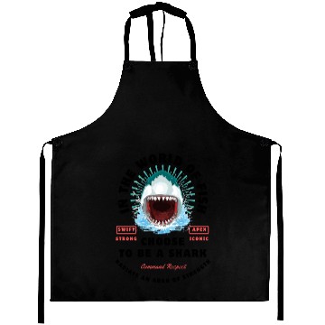 Discover Be Fierce Shark Design Command Respect Apparel Aprons
