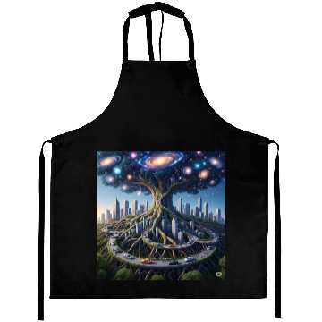 Discover Celestial Urban Tree of the Cosmos Aprons