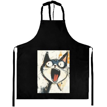 Discover Funny Screaming Cat – Meme Expression Aprons