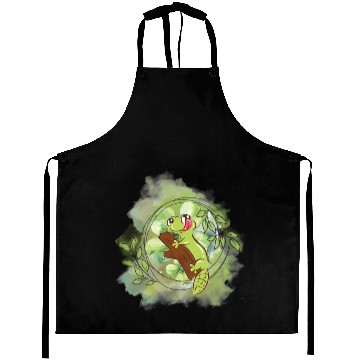 Discover Whimsical Frog on Branch Illustration Aprons
