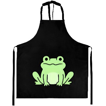 Discover Lime Green Cartoon Frog Design Aprons