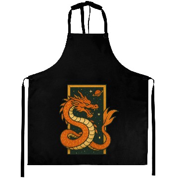 Discover Celestial Dragon Illustration Aprons
