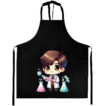 Discover Cute Scientist Chibi Illustration Aprons
