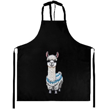 Discover Peruvian Llama Red White National Flag Design Aprons