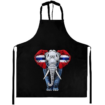 Discover Thailand Elephant Red White Blue National Flag Cul Aprons