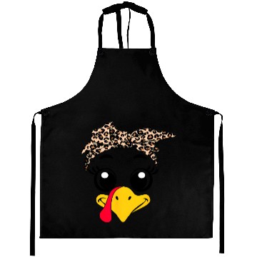 Discover Leopard Print Headscarf Duck Face Aprons