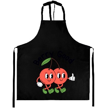 Discover Playful Cherry Duo Illustration Aprons