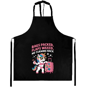 Discover Bags Packed Unicorn Vacation Adventure Aprons