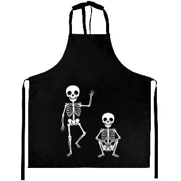 Discover Funny Halloween Skeleton Spooky Season Cute Ghost Aprons