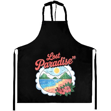 Discover Lost Paradise Tropical Scene Aprons