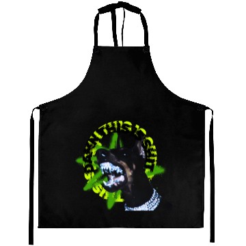 Discover Aggressive Doberman with Spiked Text Aprons