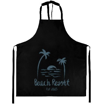 Discover Tropical Beach Resort Vintage Logo Aprons