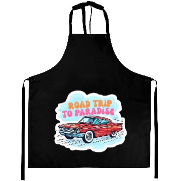 Discover Vintage Classic Car Road Trip Design Aprons