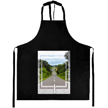 Discover Serene Country Road Scenic Print Aprons