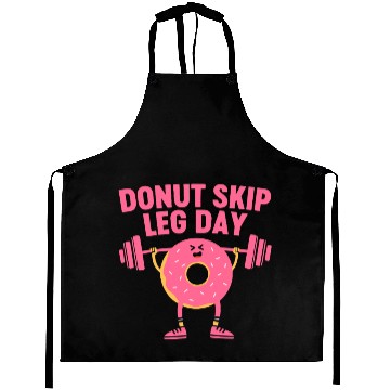 Discover Donut Skip Leg Day Funny Donut Weightlifting Aprons