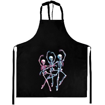 Discover Neon Skeleton Dance Illustration Aprons