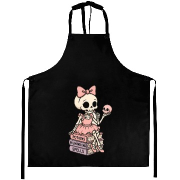 Discover Cherry Blossom Skeleton with Potion Books Aprons