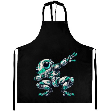 Discover Cool frog cartoon robot cyborg astronaut dabbing Aprons
