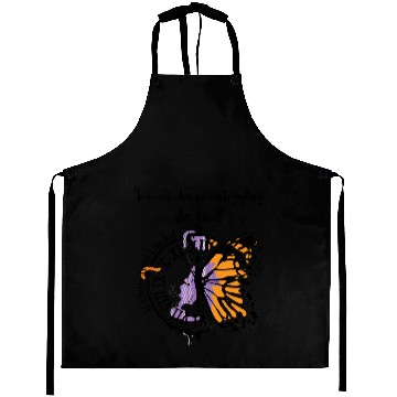 Discover Monochrome Butterfly with Colorful Wings Aprons