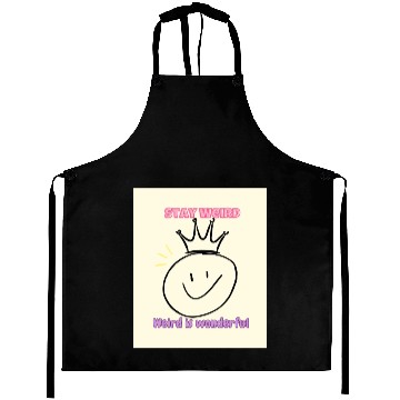 Discover Whimsical Crown with Stay Weird Message Aprons
